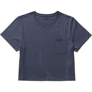 Richer Poorer Navy boxy Crop Top with Pocket